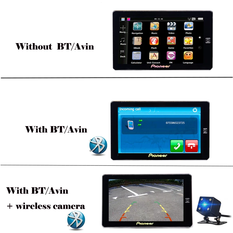 7 дюймов грузовик bluetooth AVIN 256 м 8 Гб gps навигация автомобильный навигатор с козырьком с Европа карты