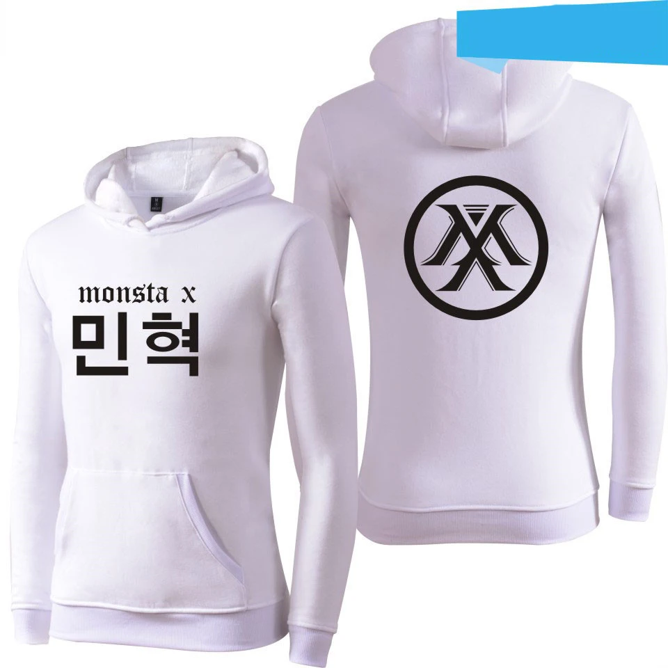 KPOP MONSTA X Shownu I.M Kihyun те же модели мужские и женские толстовки свободные модные дропшиппинг