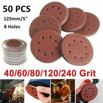

50pcs Sanding Discs Sander Pads 40 60 80 120 240 Grit Polishing tool Kit Durable