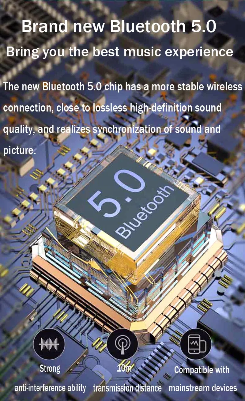 Bluetooth 5,0, ушные стерео наушники, IPX7, водонепроницаемые беспроводные наушники, светодиодный дисплей, мини наушники, Поддержка Android/IOS