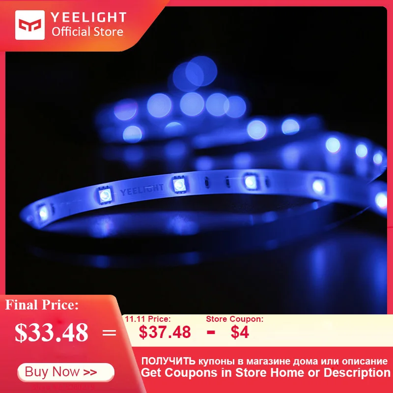 #Best Yeelight Smart LED Colorful Strip 16 Million Color Light Ambient Strip RGB Tape Lights With APP Voice Control 2m Length
