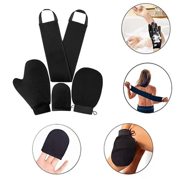 

Body Band Exfoliating Reusable Practical Back Applicator Lotion Soft Flocking Less Absorption Mitt Set Creams Self Tanning