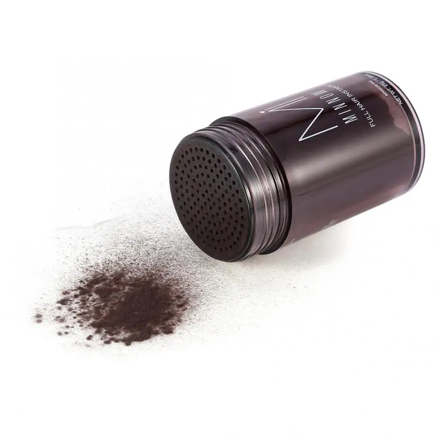 Dark brown Минноу для роста волос, 9 типов, для женщин и мужчин, консилер для облысения, утолщение, строительное волокно, порошок, продукт для ухода за волосами - Цвет: Dark brown