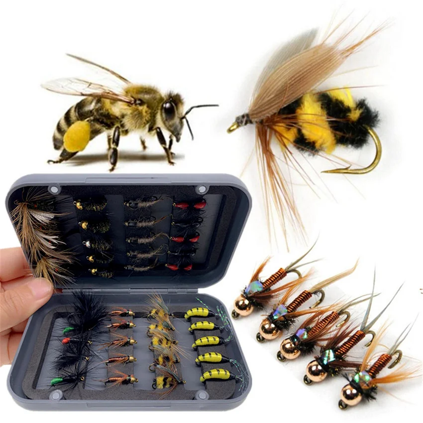 Fly Fishing Flies Kit, 50/114Pcs Handmade Fly Fishing Gear with Dry/Wet  Flies, Streamers, Fly Assortment Trout Bass Fishing with Fly Box  114pcs/Set--11 Mixed Styles