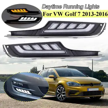 

LED Daytime Running Light For VW for Volkswagen Golf 7 2013 2014 2015 2016 Car Accessories 12V DRL Fog Lamp cover 2Pcs/set