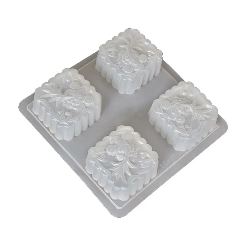 4 Полости Пластиковый помадка торт Mooncake плесень шоколадный Маффин кекс Плесень