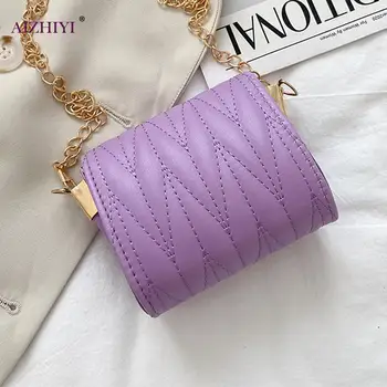 

Casual Mini Crossbody Bag Women Classic Texture Creative Delicate Design Pure Color PU Small Square Chain Shoulder Pouch