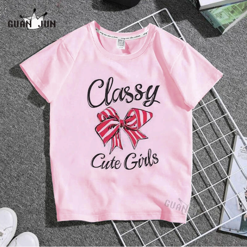 Новинка Футболка Стильная летняя детская одежда с полосками и лентами Kawaii