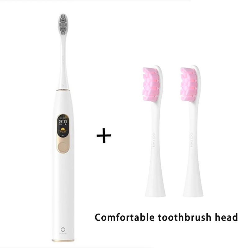 add 2pcs pink Глобальная версия mijia Oclean X sonic электрическая зубная щетка для взрослых Водонепроницаемая ультра звуковая Автоматическая быстрая зарядка зубная щетка - Цвет: add 2pcs pink