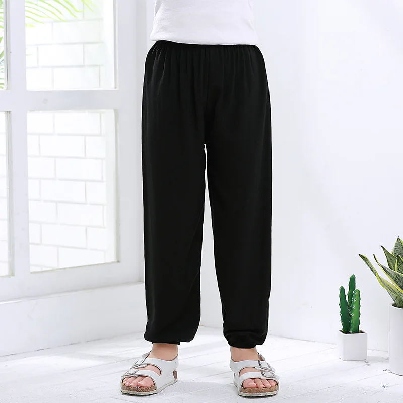 Home Kids Clothes Spring Summer Mosquito Baby Boys Girls Sports Pants Children Solid Color Loose Cotton Pajama Trousers 2-10 Yrs girls pants,boys pants,girls trousers,kids pants