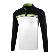 PGM, Мужская дышащая футболка для гольфа, мужские полосатые спортивные топы с длинным рукавом, Осенние мягкие топы с воротником-стойкой, одежда для гольфа D0835