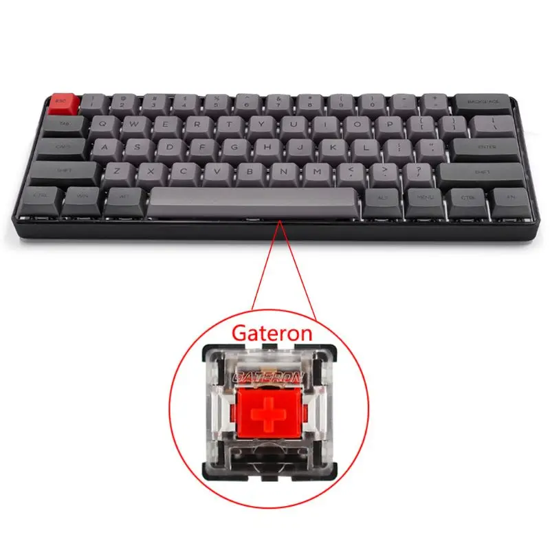 RGB LED Backlit Wired Mechanical Keyboard Portable Waterproof Mini Gaming Keyboard 61 PBT Keycaps