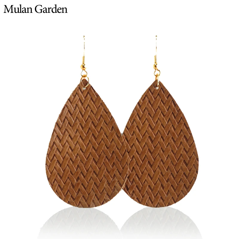 Модные женские серьги Mulan Garden из искусственной кожи новые массивные висячие в
