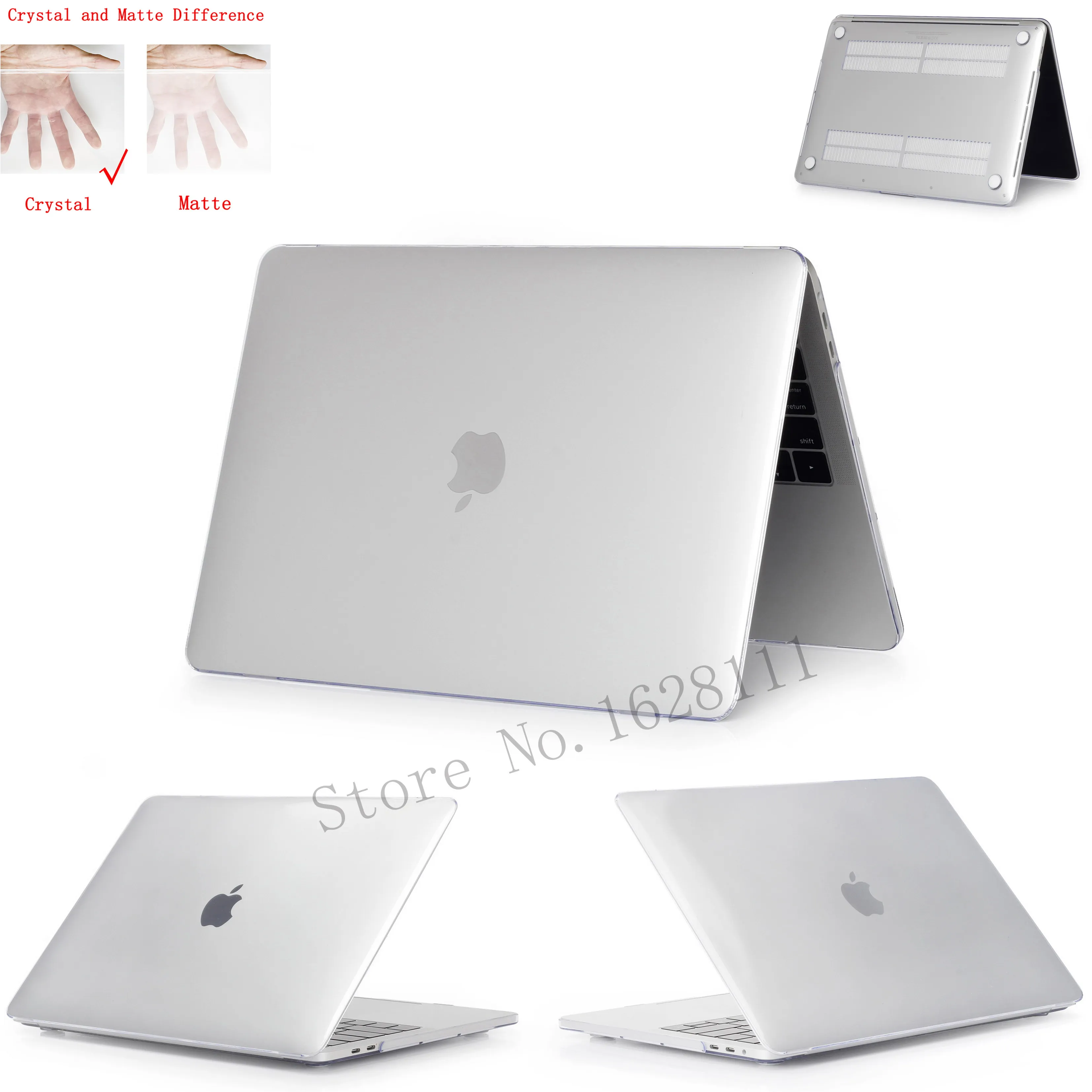 Crystal Transparent Новинка чехол для ноутбука MacBook Air Pro retina 11 12 13 15 для Mac Pro 13,3 15,4 16 дюймов с сенсорной панелью ID A2141 оболочка - Цвет: Crystal Transparent