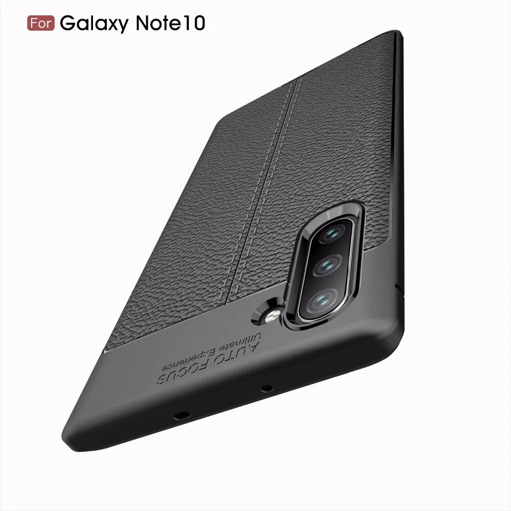 50 шт./лот Litchi Striae ТПУ задняя крышка чехол для samsung galaxy Note 8 9 10 10 плюс мягкий чехол