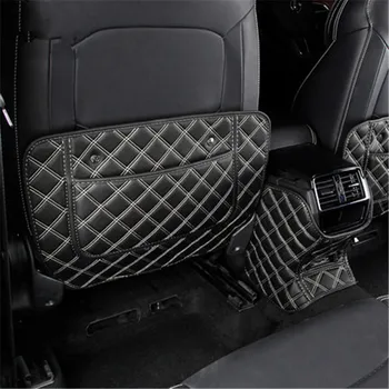 

car styling For Skoda Kodiaq GT 2017 2018 Car interior PU rear seat protection pad anti kick mat
