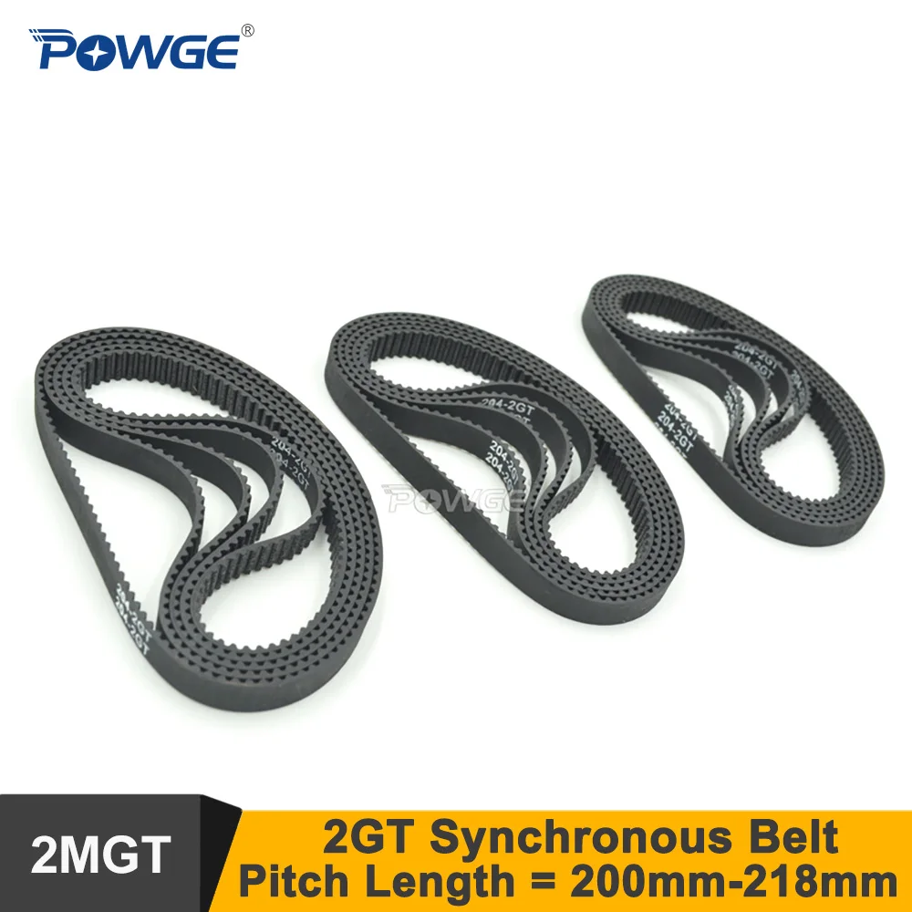 

POWGE 200 202 204 206 208 210 212 214 216 218 2GT Timing Belt W=6/9mm 2MGT GT2 Rubber Synchronous Belt 200-2GT 218-2GT 208-2GT