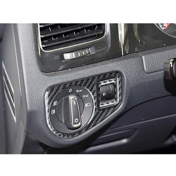

Car Carbon Fiber Sticker Interior Front Headlight Switch Cover Trim Decal Styling For VW Golf 7 GTI MK7 2013-2017