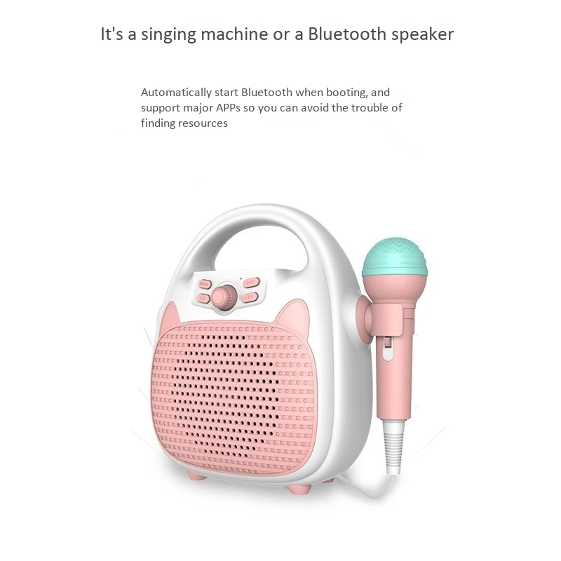 Дети Караоке машина Портативный Bluetooth Динамик с микрофоном мультфильм пение для