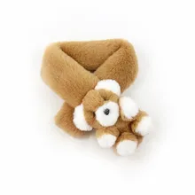 Осенне-зимние шарфы с искусственным кроличьим мехом, детский шарф-накидка, Креативный плюшевый теплый шарф с мехом бесконечности