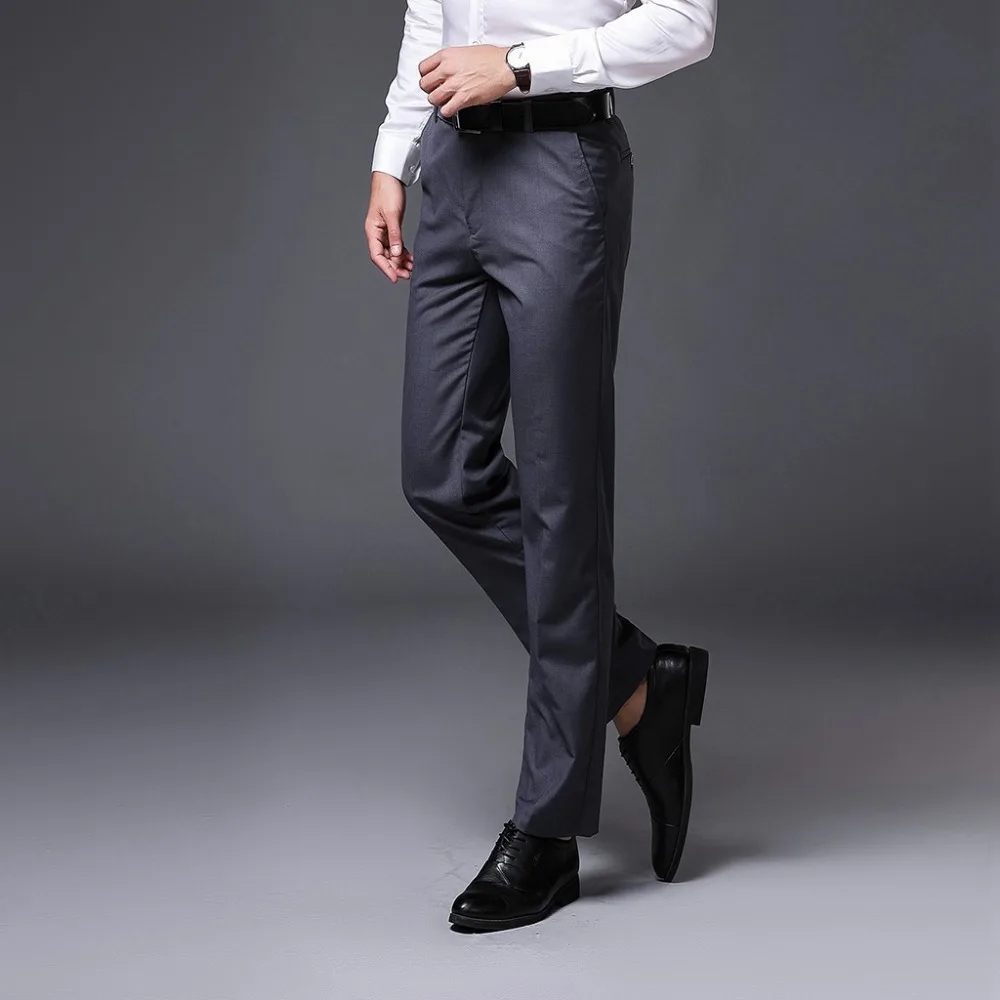 ZUSIGEL классический приталенный черный костюм брюки Смарт повседневные офисные брюки мужские прямые длинные мужские s брюки