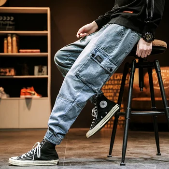 

Fashion Designer Jeans Men Straight Dark Blue Color Printed Mens Casual Biker Denim Jeans Male Stretch Trouser Pant