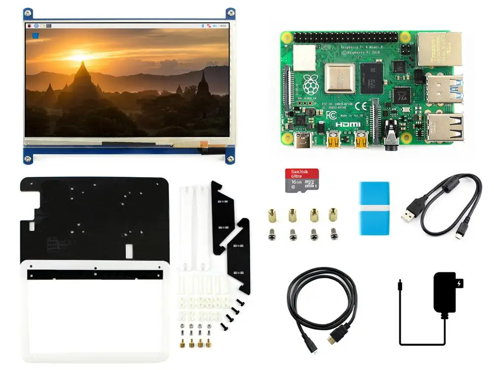  Raspberry Pi 4 Model B Display Kit with 7inch Capacitive Touch LCD Micro SD Card etc.