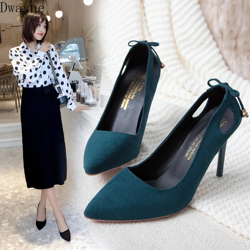 

High Heels Ladies Thin Heels Autumn New Pointed Hollow Wild Work Shoes Temperament Single Shoes Sexy Women's Shoes Elegant Pumps
