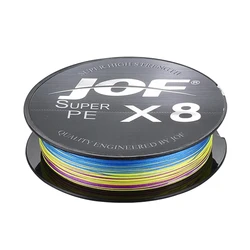 JOF Premium 8-Strand Braided Outdoor Fishing Line - 20-100LB, 150M-500M - X8 300M 20LB 0.17MM (Multi-color)