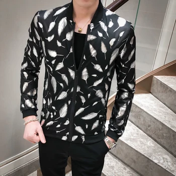 

5XL Summer Mens Casual Jacket Plus Size Streetwear Long Sleeve Printed Men's Jackets Slim Fit All Match Sun Protection Clothing