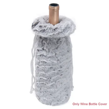 

Dining Room Gift Package Storage Bag Christmas Wine Bottle Cover Restaurant Furry Festival Home Kitchen Holiday Multifunction