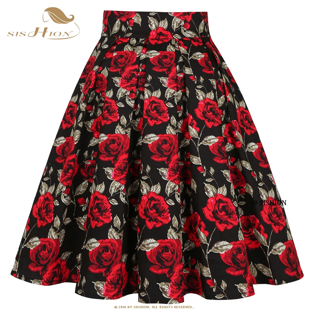 

SISHION Women Pleated Skirts High Waist Casual Streetwear All-match Korean Novelty Daily Skater Midi Skirt SS0012