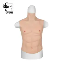 CYOMI High Collar Fake Chest Muscle Belly Macho Realistic Silicone Man Artificial Simulation Muscles Version for Crossdress