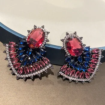 

fashion red dark vintage earring for women