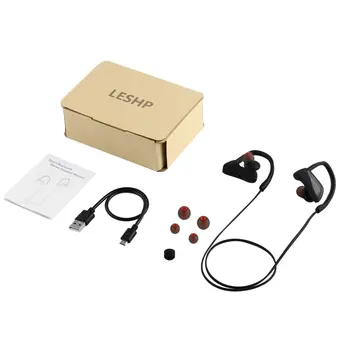 

Black Unique neck-strap Wireless Headphones Sports Sweatproof In-Ear Headsets Noise-reduction Earphone