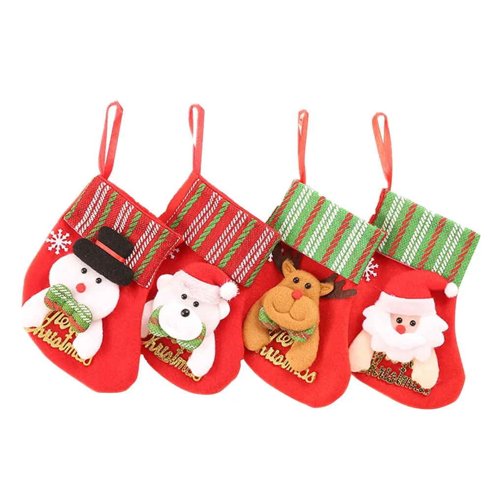 Детские носки, 4 шт., новогодние подарочные носки конфетная сумка вечерние Xmas елочные игрушки 16x12 см горячая Распродажа L500930