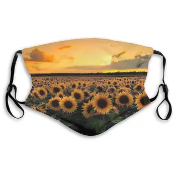 

Sunflowers Sea Print Mouth Masks With Filter Washable And Reusable Anti Dust Breathable Mask With Adjustable Ear Loops For Men