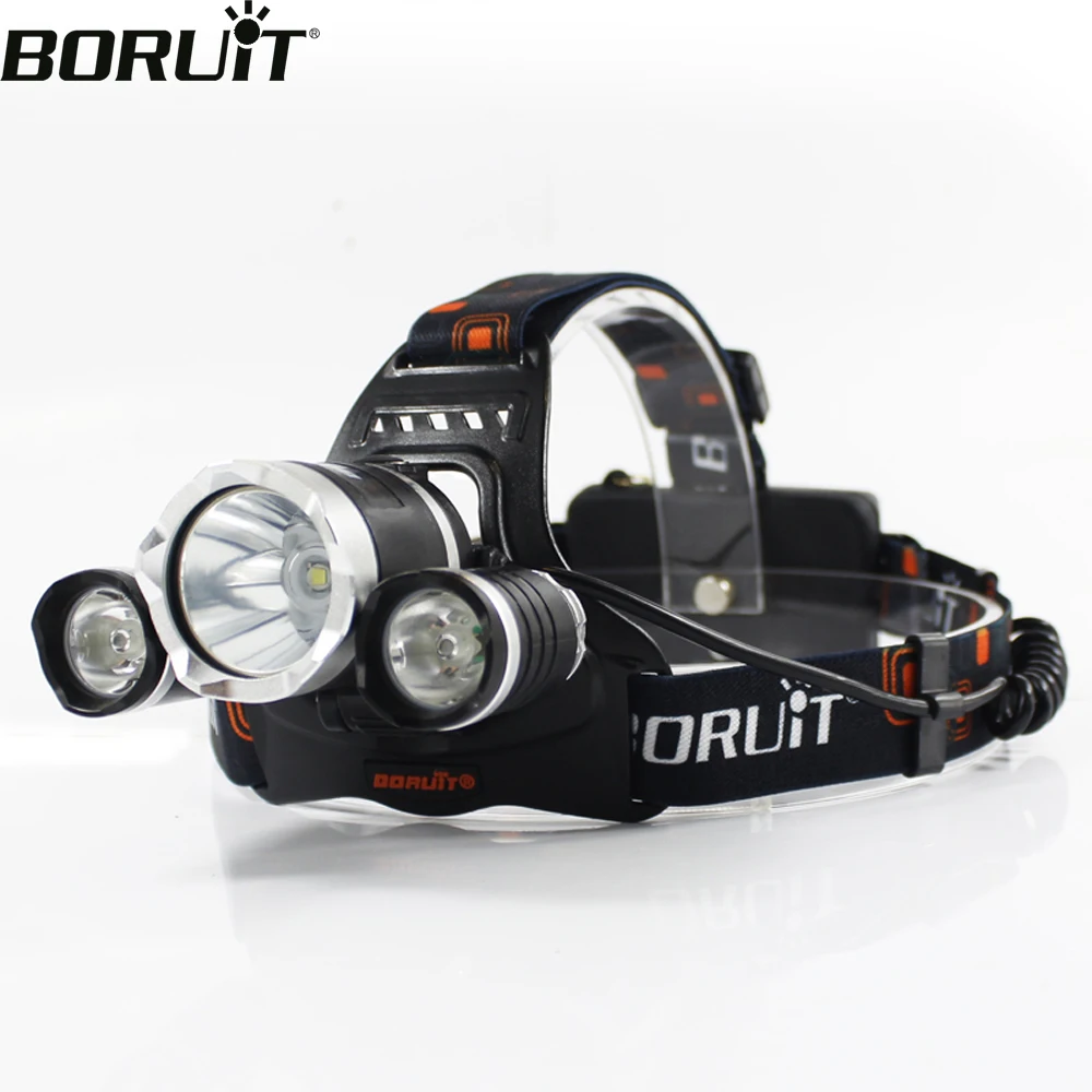 US $13.28 BORUiT RJ3000 XML2 LED Headlamp 3000LM 4Mode Waterproof Headlight USB Rechargeable 18650 Head Torch For Camping Hunting