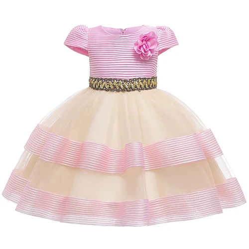 Детские платья с блестками в рождественском стиле; свадебное платье для девочек; элегантное платье принцессы; детское вечернее платье; костюм для девочек - Цвет: L5160 Pink