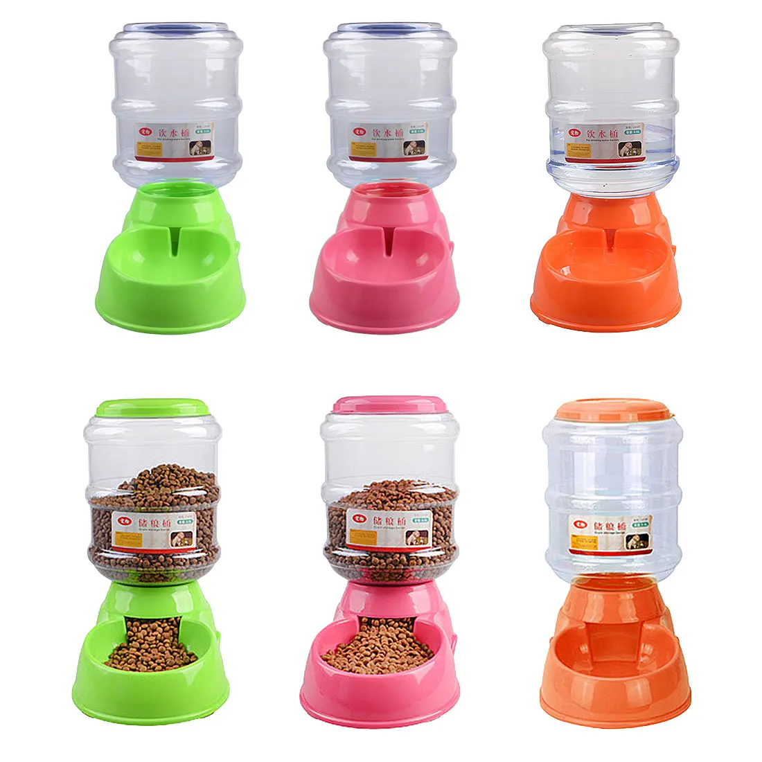 3.5L Dog Cat Feeders Water Dispenser Fountain Bottle Set Plastic Automatic Pet Feeding Drinker Water Bowl Safe Non-toxic Bowl