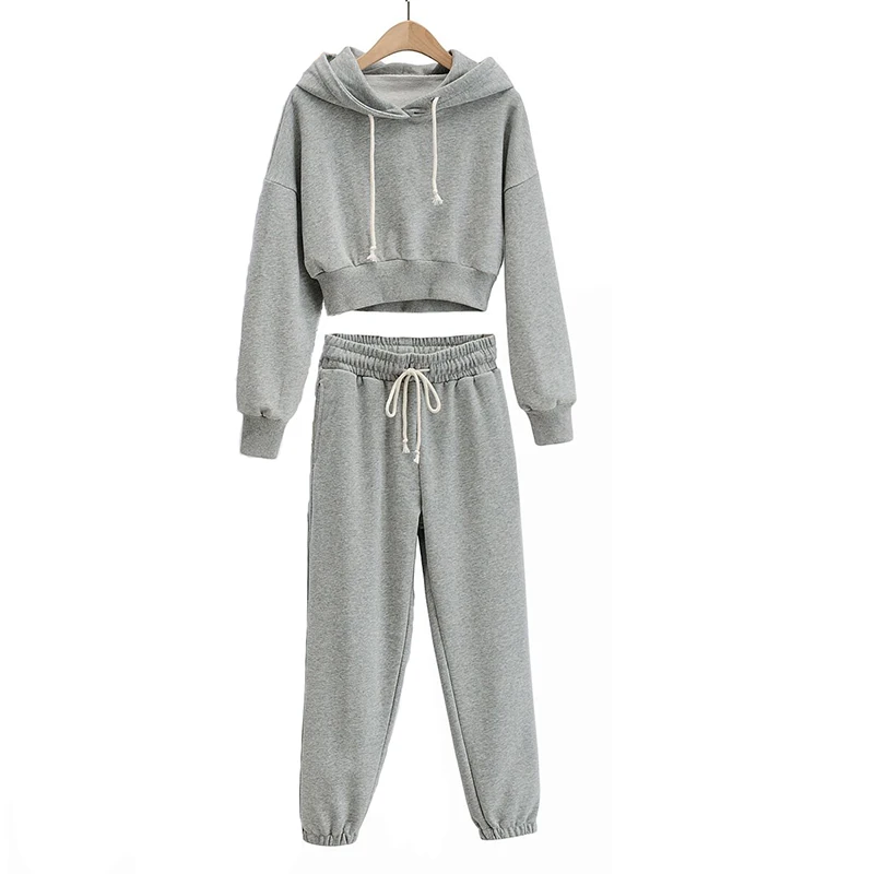 

UKCNSEP 2020 Casual Tracksuit Pullovers and Pants Fleece Hoodies Set Winter Autumn Two Piece Set Women Outfits