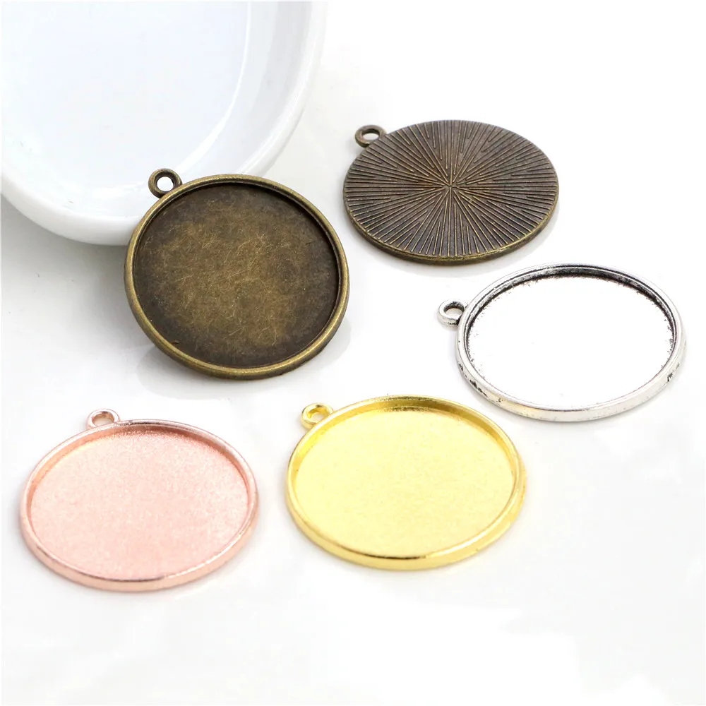 Новая мода 10 шт 25 мм Внутренний размер античное серебро золото и бронза розовое золото цвета покрытием простой Кабошон База Установка кулон