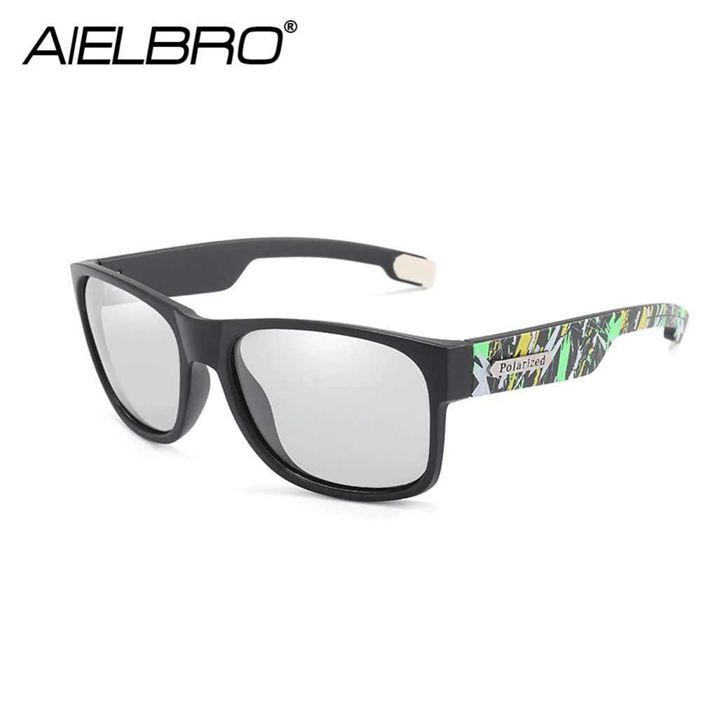 NEW Change Color SunGlasses Men Polarized Discoloration Sun Glasses Cycling Sunglasses Outdoors Sports Square Driving Eyewear