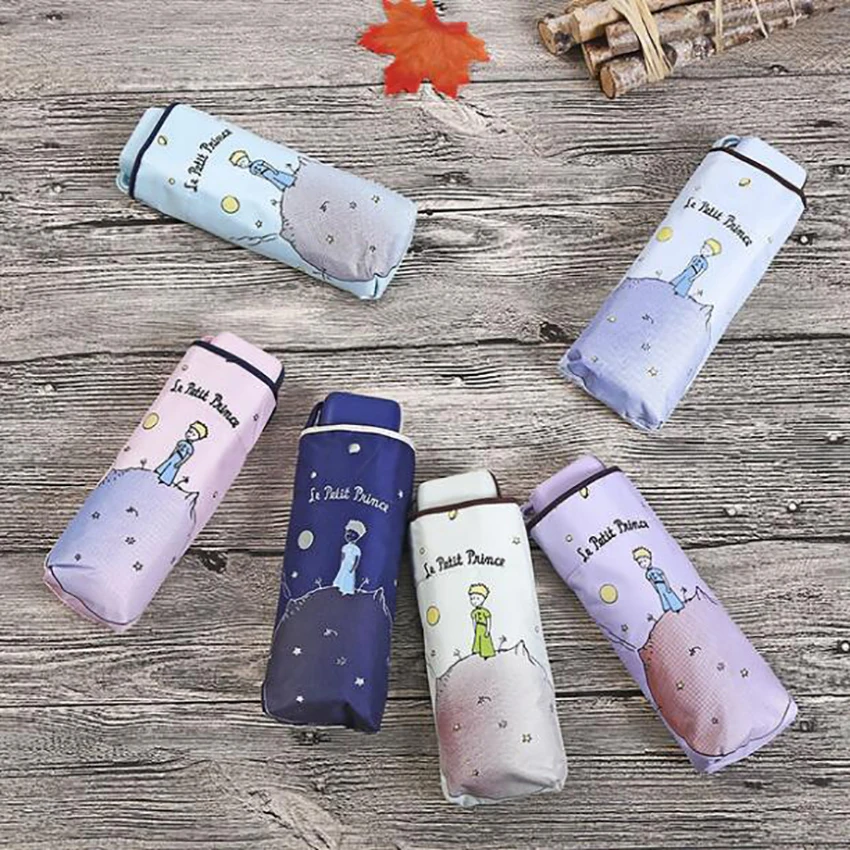 

Cute Cartoon Little Prince Compact Umbrella Travel Mini Umbrella with UV Protection Portable Lightweight Sun & Rain Umbrella