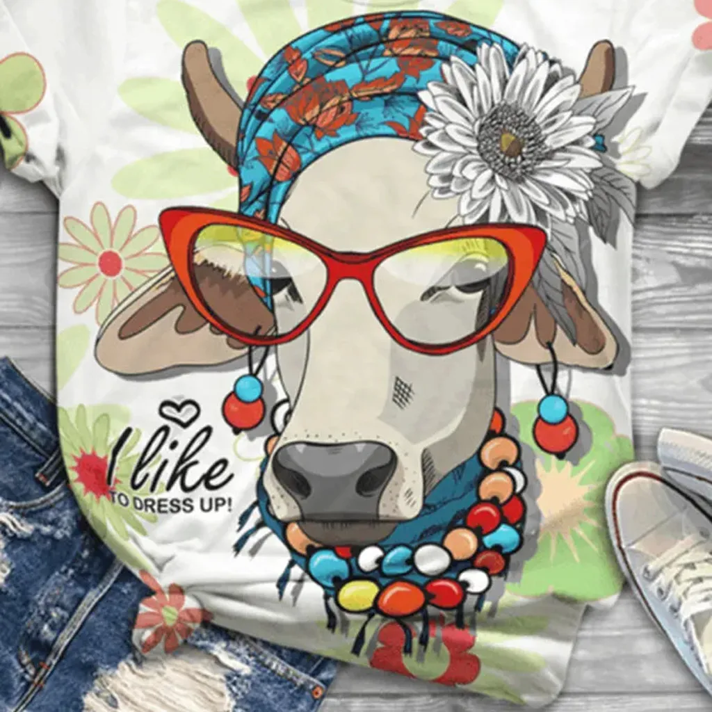 Tshirt Women Plus Size Short Sleeve 3d Animal Printed O-neck Tops Tee T-shirt Haut Camiseta Top Women Harajuku T Shirt Camisas