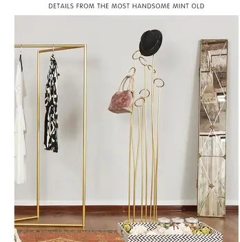 

Light luxury clothes rack clothing store web celebrity iron art northern Europe hanger stand hanger ground