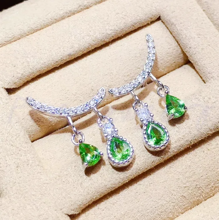 Рубин Серьги натуральный настоящий Рубин стерлингового серебра 925 0.3ct* 4 шт. драгоценный камень ювелирные украшения Moon Стиль# BR18073015