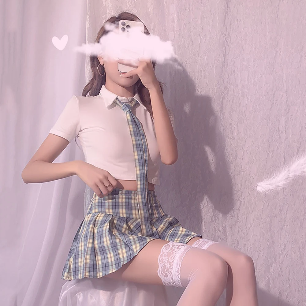 

Japanese Style Students Clothes Girls School Uniforms Girls Jk Uniform College Style Sexy Blouse Pleated Skirt Set Mini Skirts