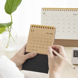 Mini calendrier annuel en bronze de haute qualité, plan de travail, plan de gestion du temps, déchirable, avec notes, 2022 de simplicité 