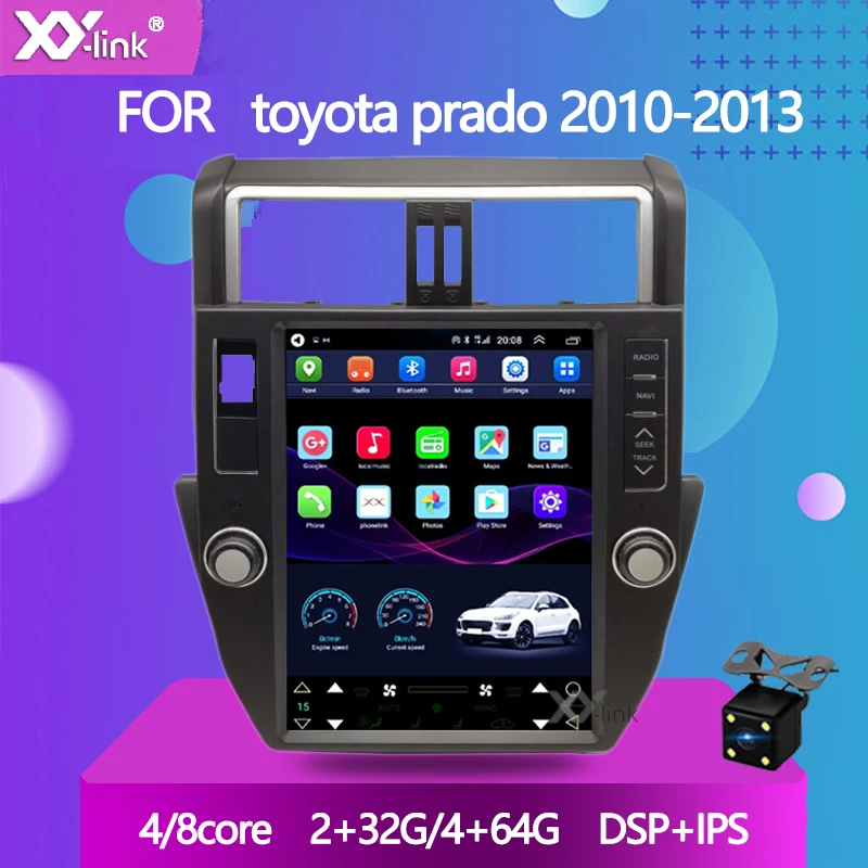 Tesla style Android 10 автомобильный головный блок для Toyota Land Cruiser Prado 2010 2013 вертикальный